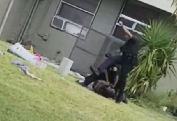 PHOTO: A Miami Police officer has been relieved of duty after video emerged of him appearing to kick as suspect in the head emerged on social media.