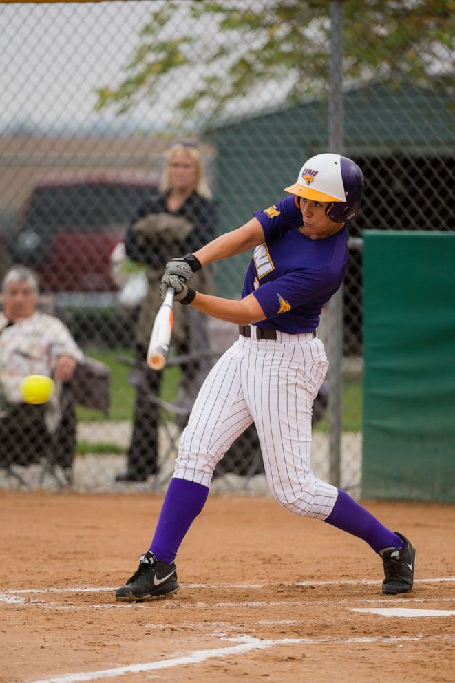 PHOTO: Micalla Rettinger is seen playing softball for the university in this undated photo.