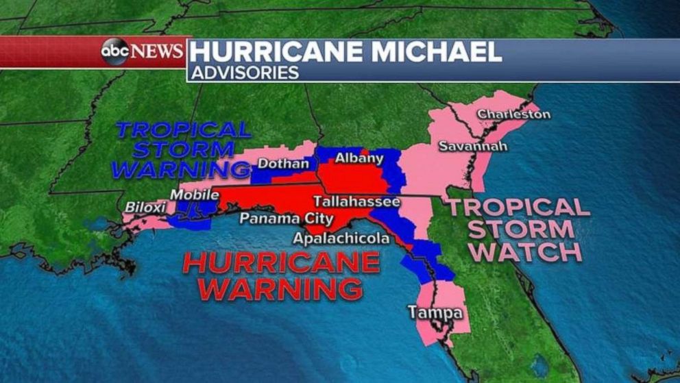 PHOTO: A hurricane warning and tropical storm warnings are in place along the Florida and Alabama coasts.