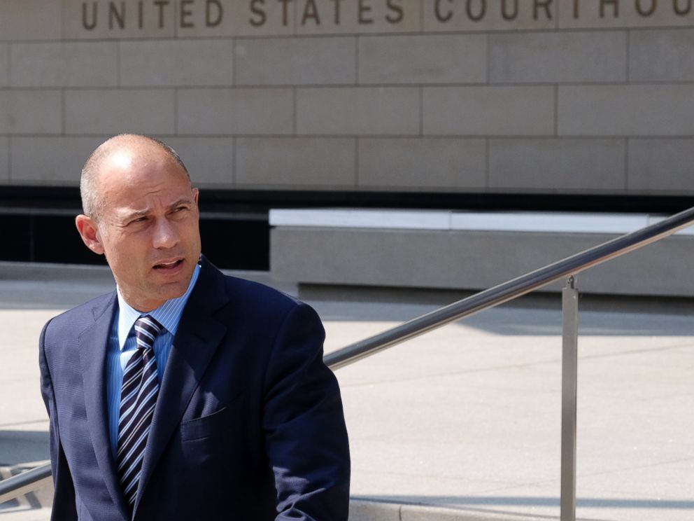 Michael Avenatti, the attorney for porn actress Stormy Daniels walks out of the U.S. Federal Courthouse prior to a news conference in Los Angeles on Friday, July 27,2018.