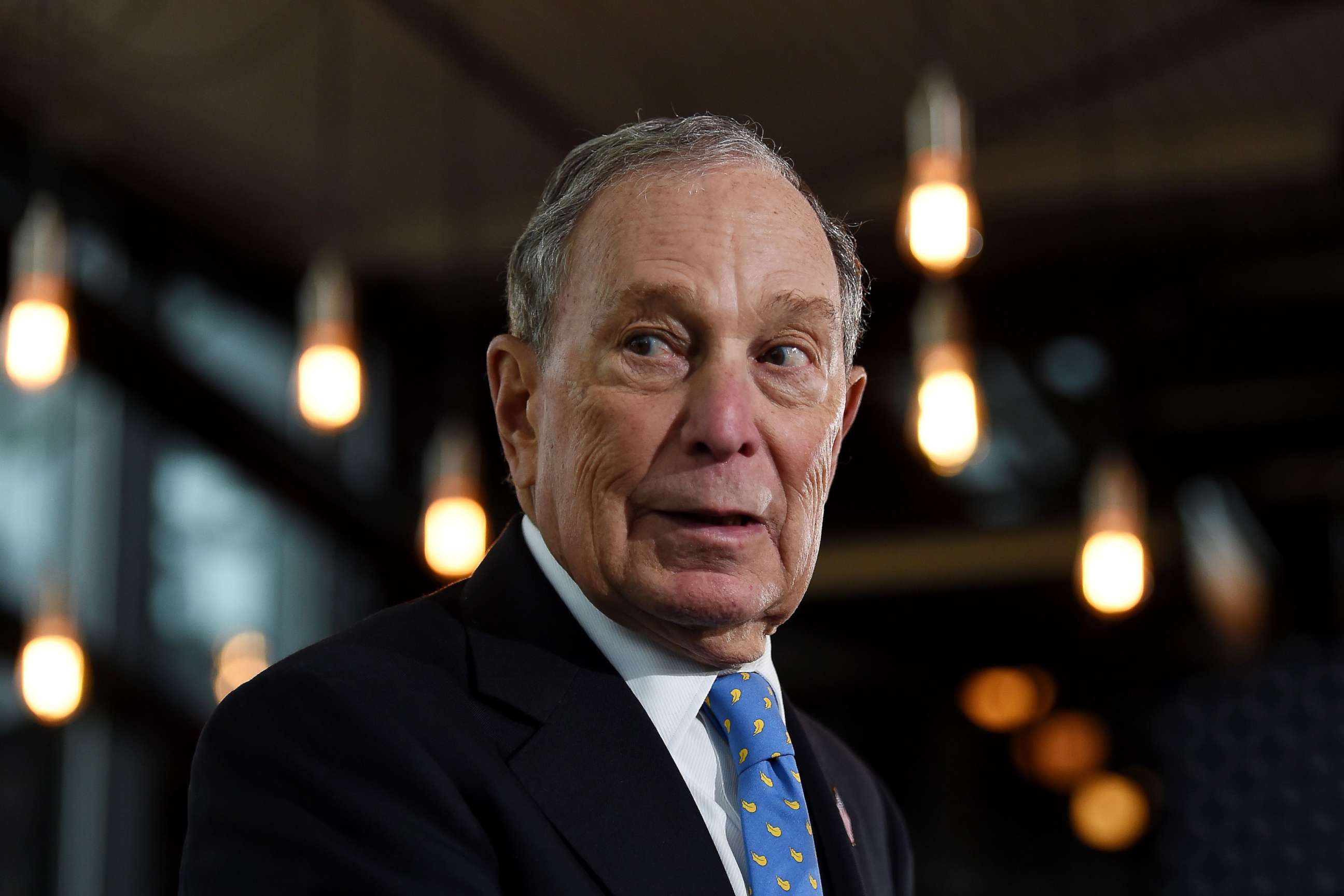 PHOTO: Democratic presidential candidate Michael Bloomberg speaks about his plan for clean energy during a campaign event at the Blackwall Hitch restaurant in Alexandria, Virginia, Dec. 13, 2019.