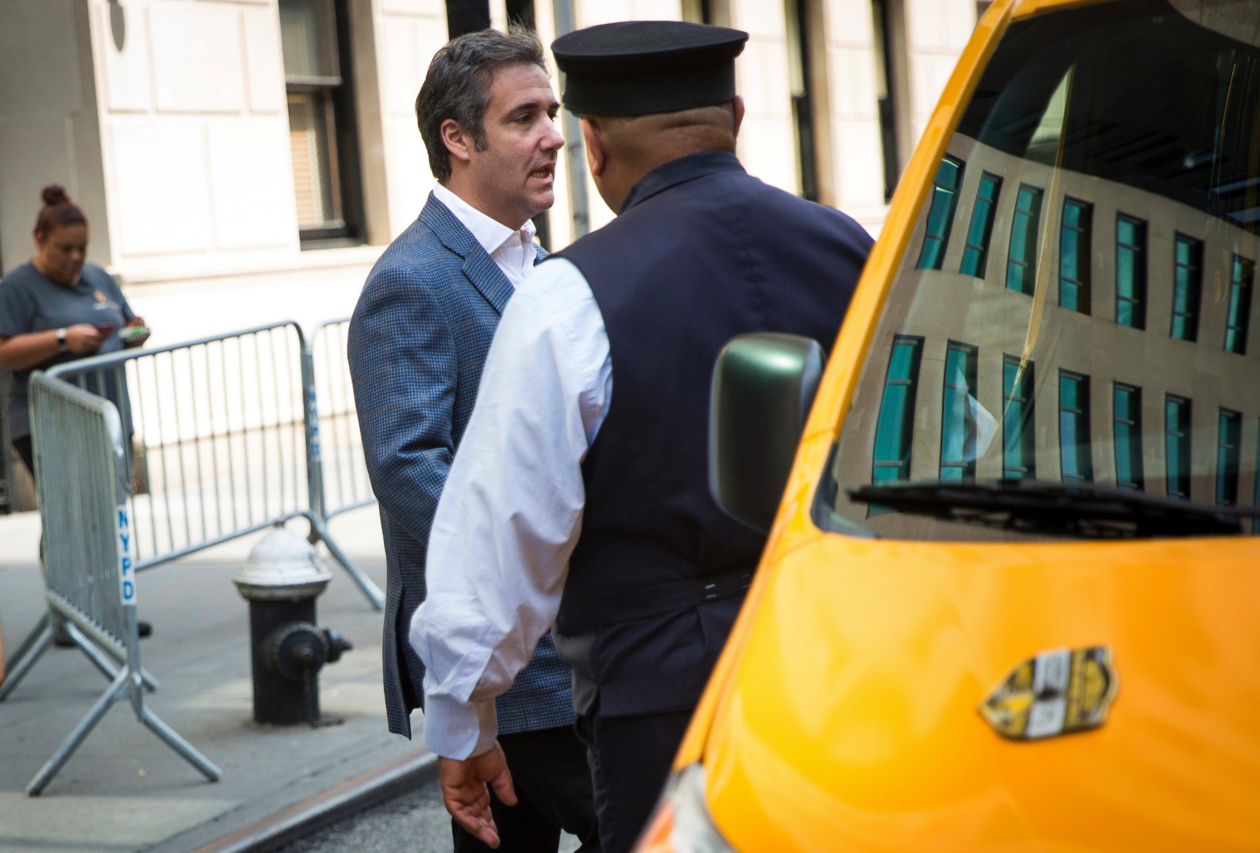 Michael Cohen, formerly a lawyer for President Trump, leaves his hotel Thursday, July 27, 2018, in New York.