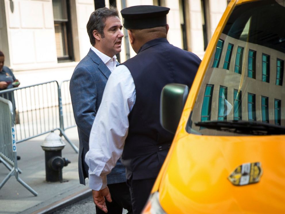 Michael Cohen, formerly a lawyer for President Trump, leaves his hotel Thursday, July 27, 2018, in New York.