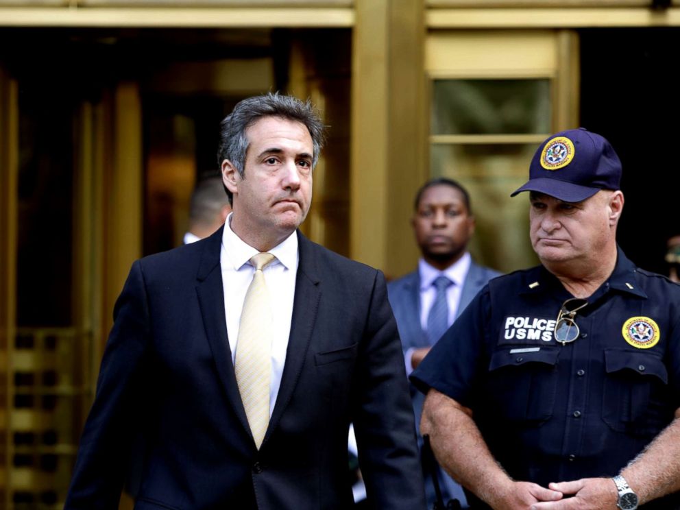 PHOTO: Michael Cohen, the former lawyer to President Donald Trump, exits the Federal Courthouse, Aug. 21, 2018, in New York City.