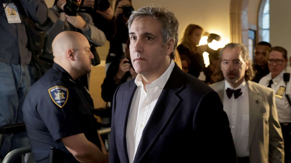 PHOTO: Former attorney for former President Donald Trump, Michael Cohen, attends the Trump Organization civil fraud trial, in New York State Supreme Court in New York City, Oct. 25, 2023.