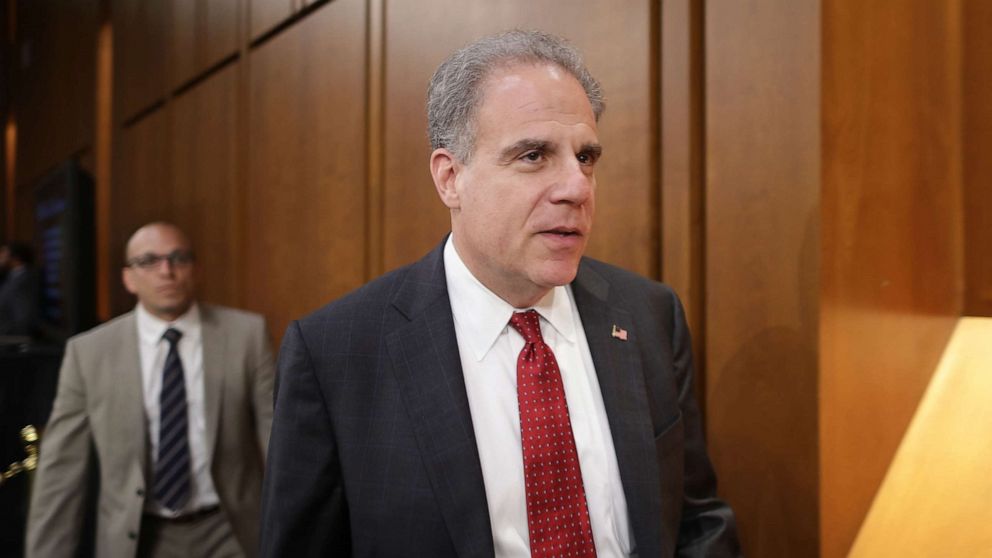 PHOTO: Justice Department Inspector General Michael Horowitz arrives before testifying to the Senate Judiciary Committee in the Hart Senate Office Building on Capitol Hill June 18, 2018, in Washington, D.C.
