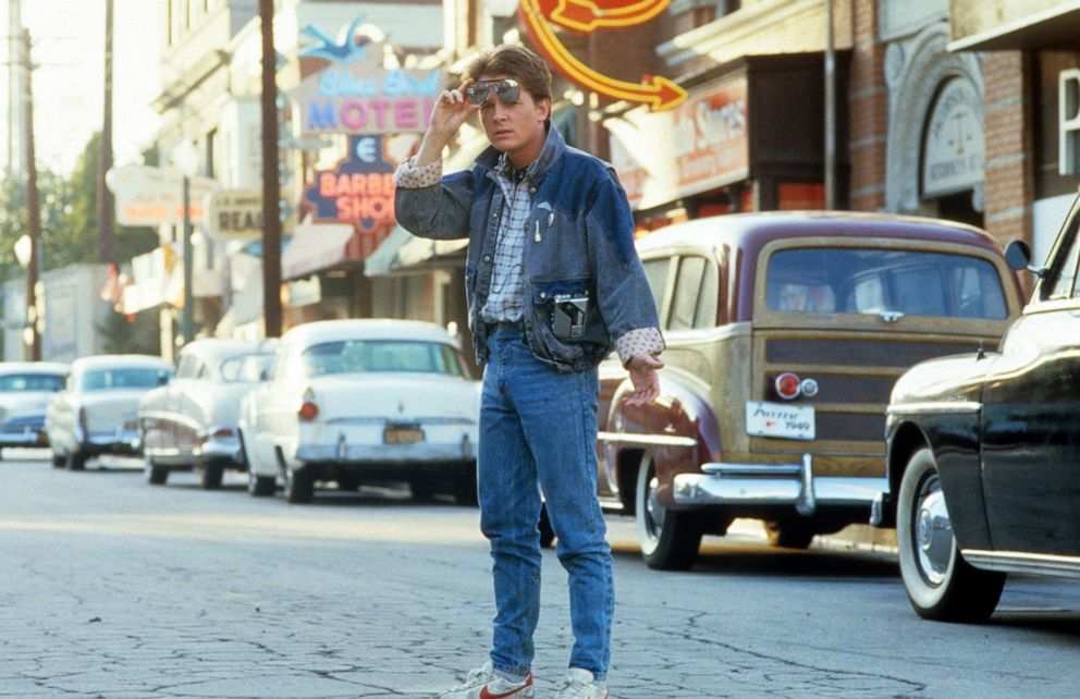 PHOTO: Michael J Fox appears as Marty McFly in "Back to the Future", 1985.