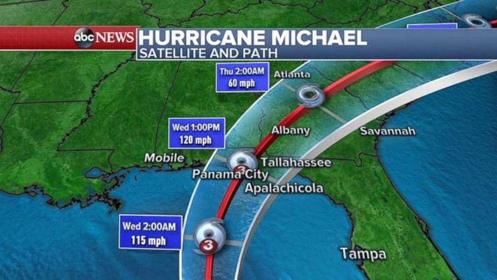 PHOTO: Michael is expected to make landfall somewhere near Panama City, Fla., on Wednesday afternoon.