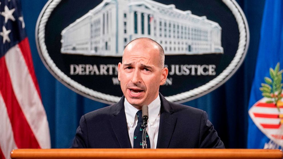 PHOTO: Michael Sherwin, Acting Attorney for the District of Columbia, speaks at a press conference to give an update on the investigation into the Capitol Hill riots, Jan. 12, 2021 in Washington, DC.