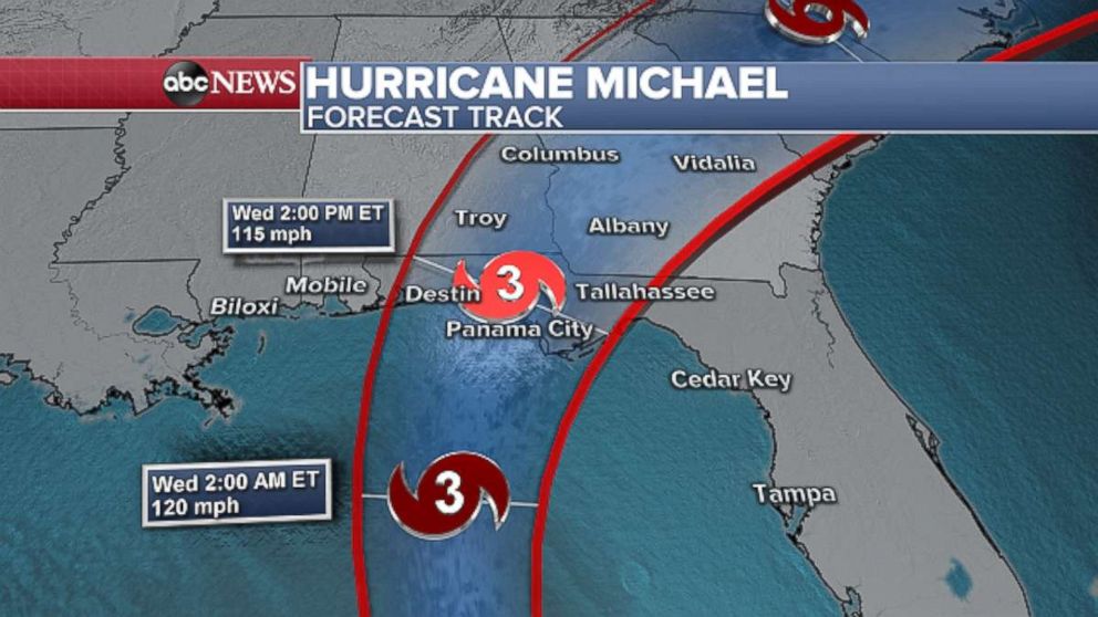 PHOTO: Michael could make landfall as a Category 3 storm on Wednesday.