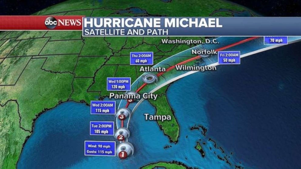 PHOTO: Michael will move quickly through the Southeast by the end of the week.