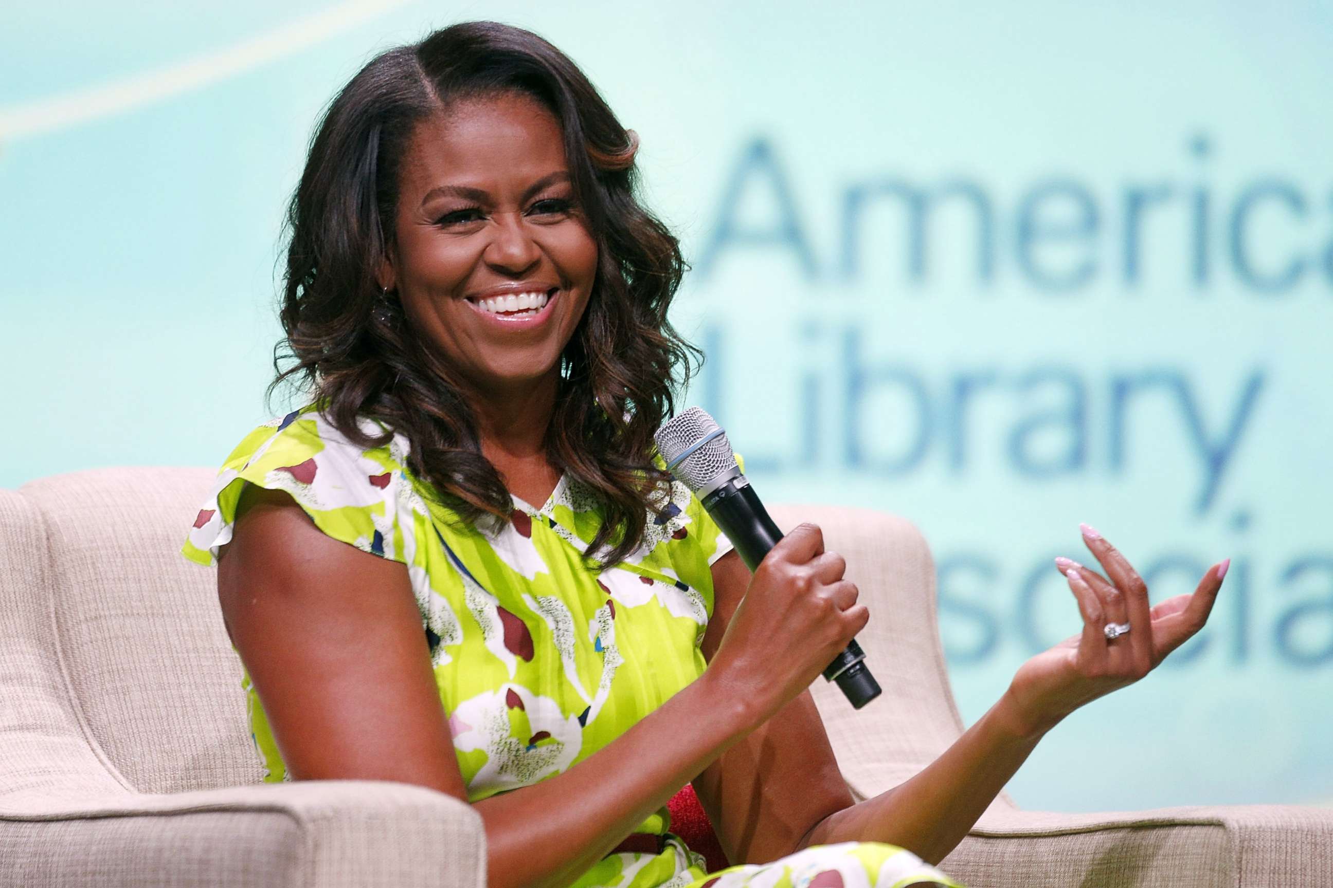 PHOTO: Former first lady Michelle Obama discusses her forthcoming memoir titled, "Becoming", during the 2018 American Library Association Annual Conference on June 22, 2018 in New Orleans.