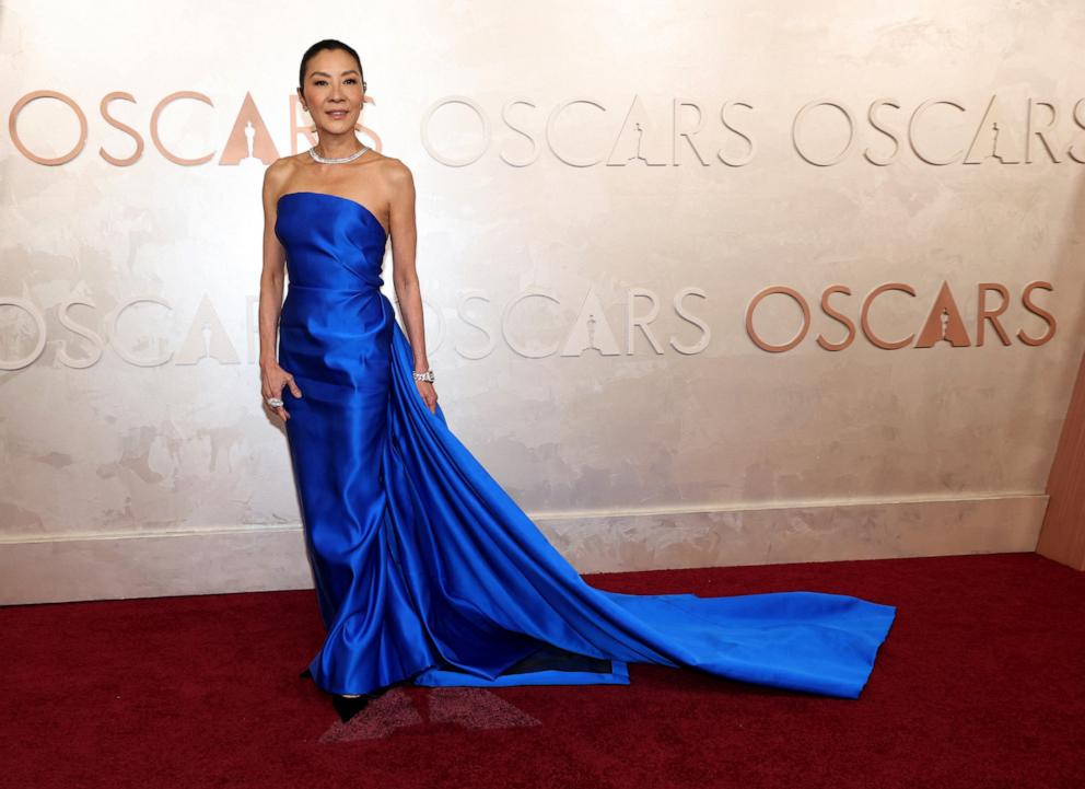 PHOTO: Michelle Yeoh poses during the Oscars arrivals at the 97th Academy Awards in Hollywood, Los Angeles, March 2, 2025. 