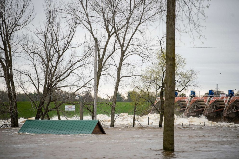 PHOTO: A view of the flooded area near the Sanford dam, May 19, 2020.