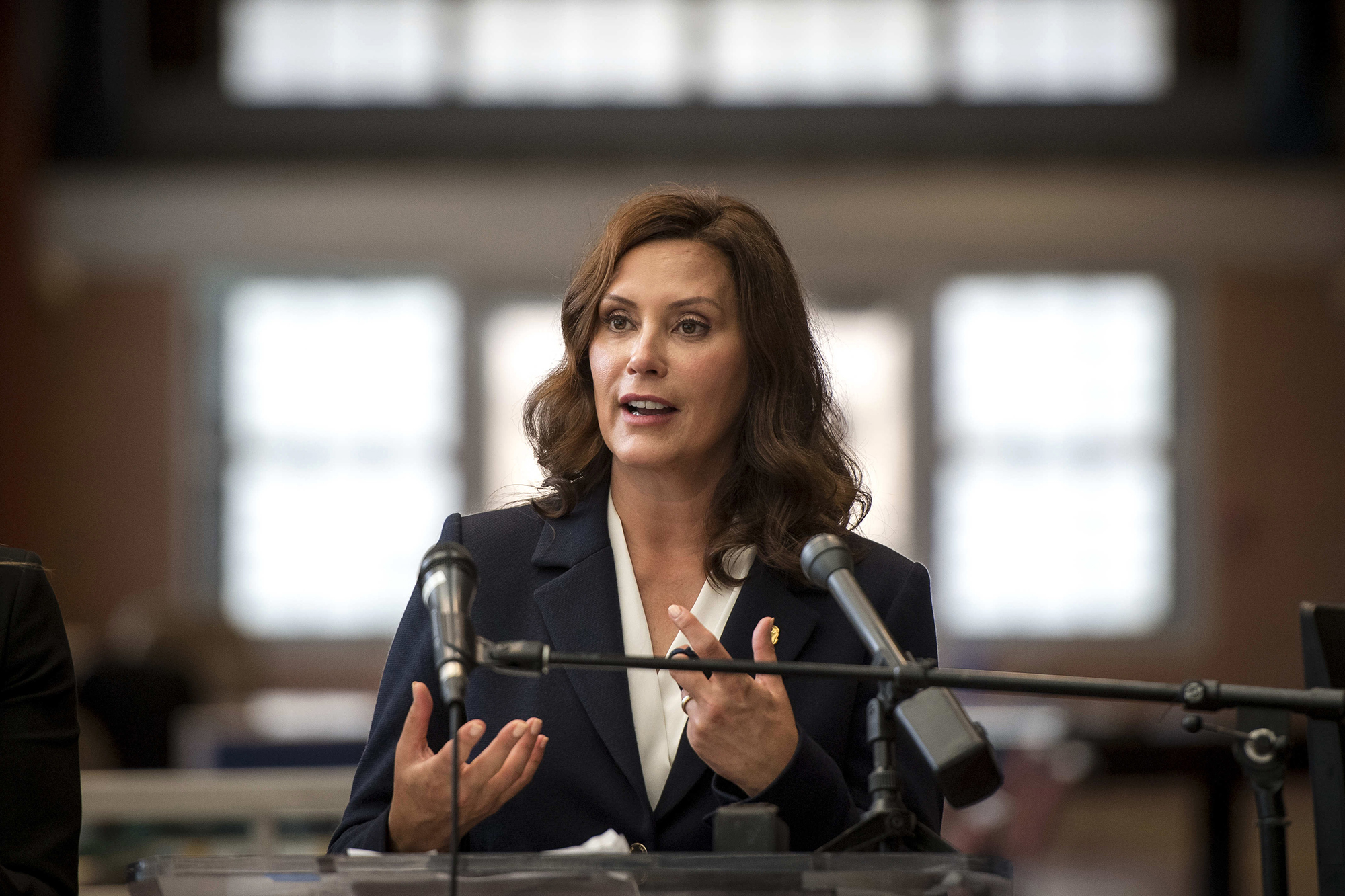 PHOTO: Gov. Gretchen Whitmer speaks during a news conference in Detroit, Mic., Aug. 16, 2021.