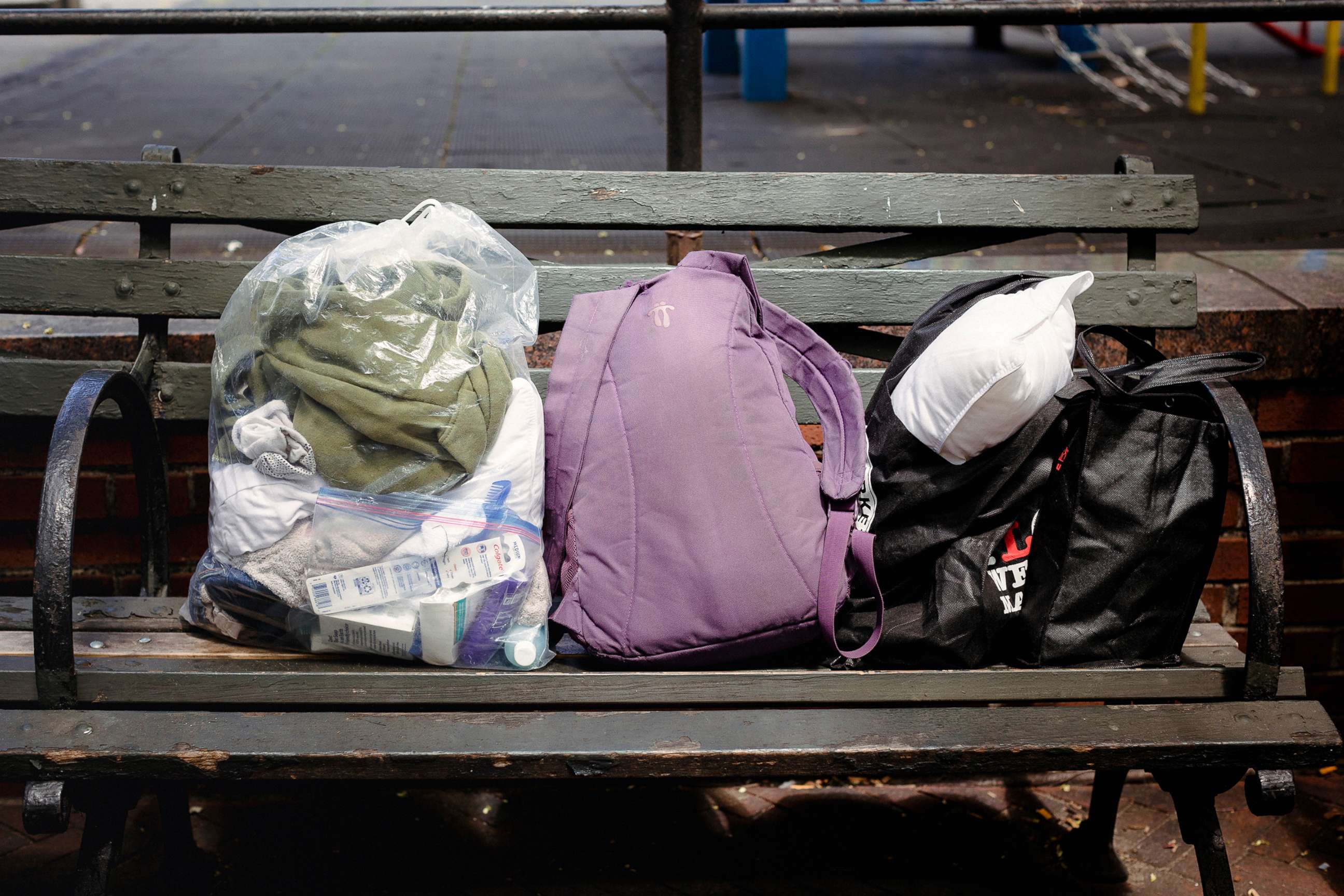 PHOTO: Possessions brought along for the last leg of the journey in New York on Aug. 5, 2022.