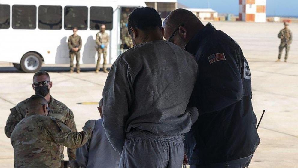 PHOTO: Migrants are transported to to Guantanamo Bay, Feb. 6, 2025.