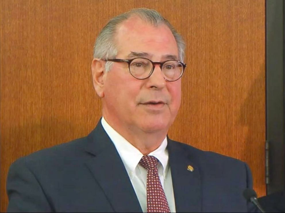 PHOTO: Hennepin County Attorney Mike Freeman announced the charges against Minneapolis Police Officer Mohamed Noor in the shooting death of Australian woman Justine Damond in July 2017.
