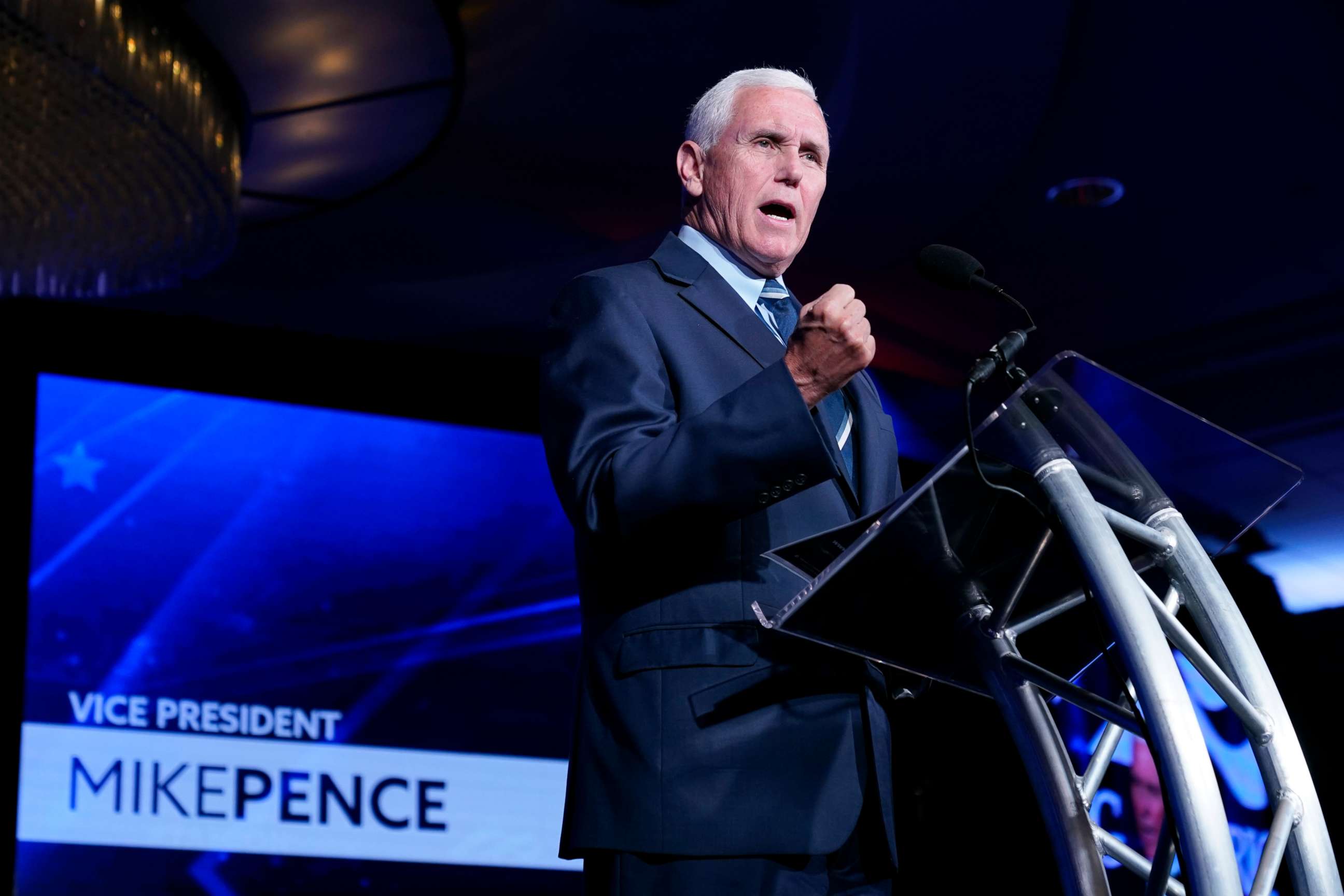 PHOTO: Former Vice President Mike Pence speaks at the Young America's Foundation's National Conservative Student Conference, July 26, 2022, in Washington.