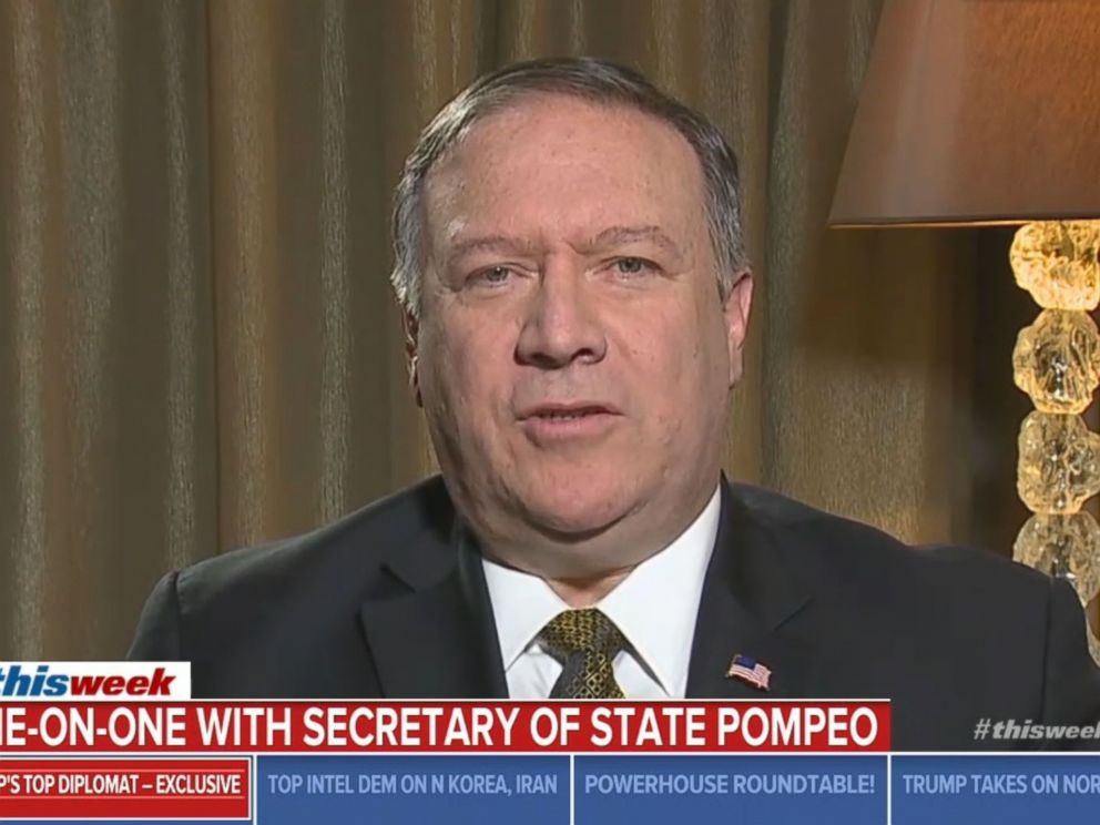 PHOTO: Secretary of State Mike Pompeo appears on This Week.