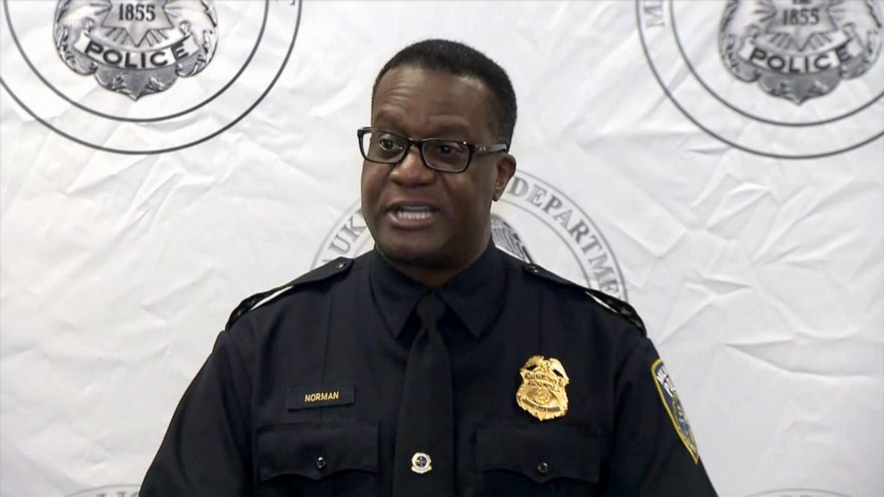 PHOTO: Milwaukee police give an update to a recent shooting, Jan. 27, 2022, that left 6 dead at a Milwaukee home.