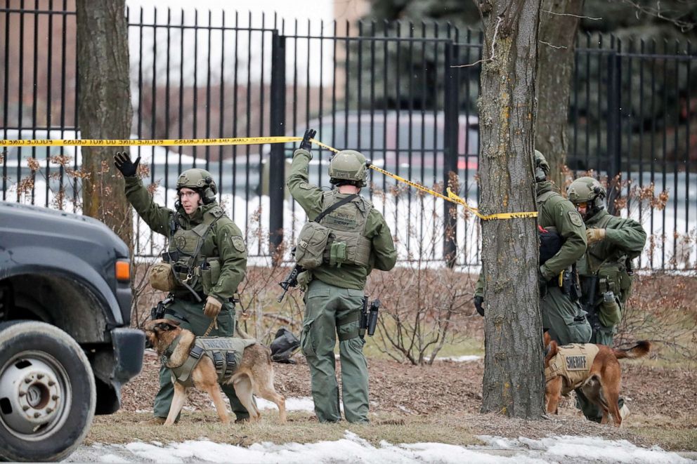PHOTO: Police respond to reports of an active shooting at the Molson Coors Brewing Co. campus in Milwaukee, Feb. 26, 2020.