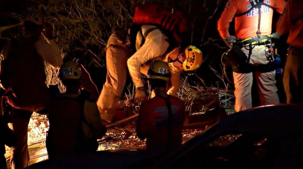 PHOTO: A man is rescued from a 100-foot-deep gold mine shaft in western Arizona, Oct. 17, 2018.