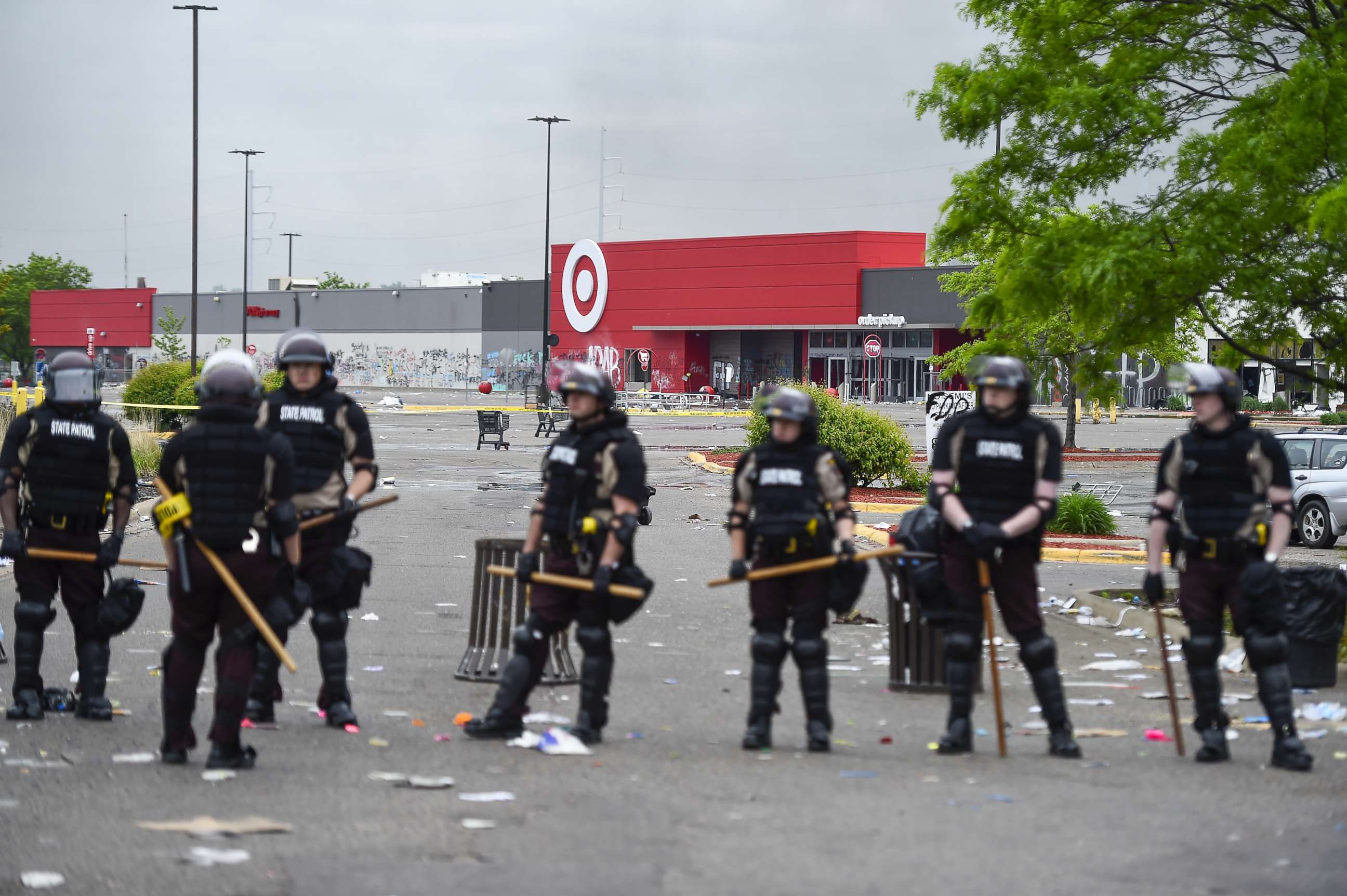 PHOTO: Minnesota State Patrol deploy around a Target store that was a scene of looting following protests over the death of George Floyd, in Minneapolis, Minnesota, May 29, 2020.