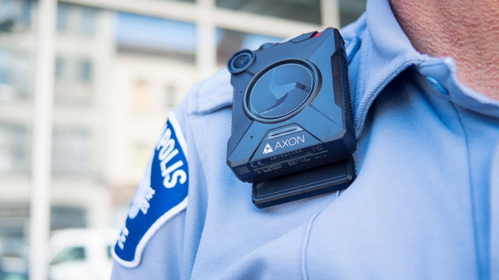 A police officer wears a body camera in this undated photo from the website of the Minneapolis Police Department.    