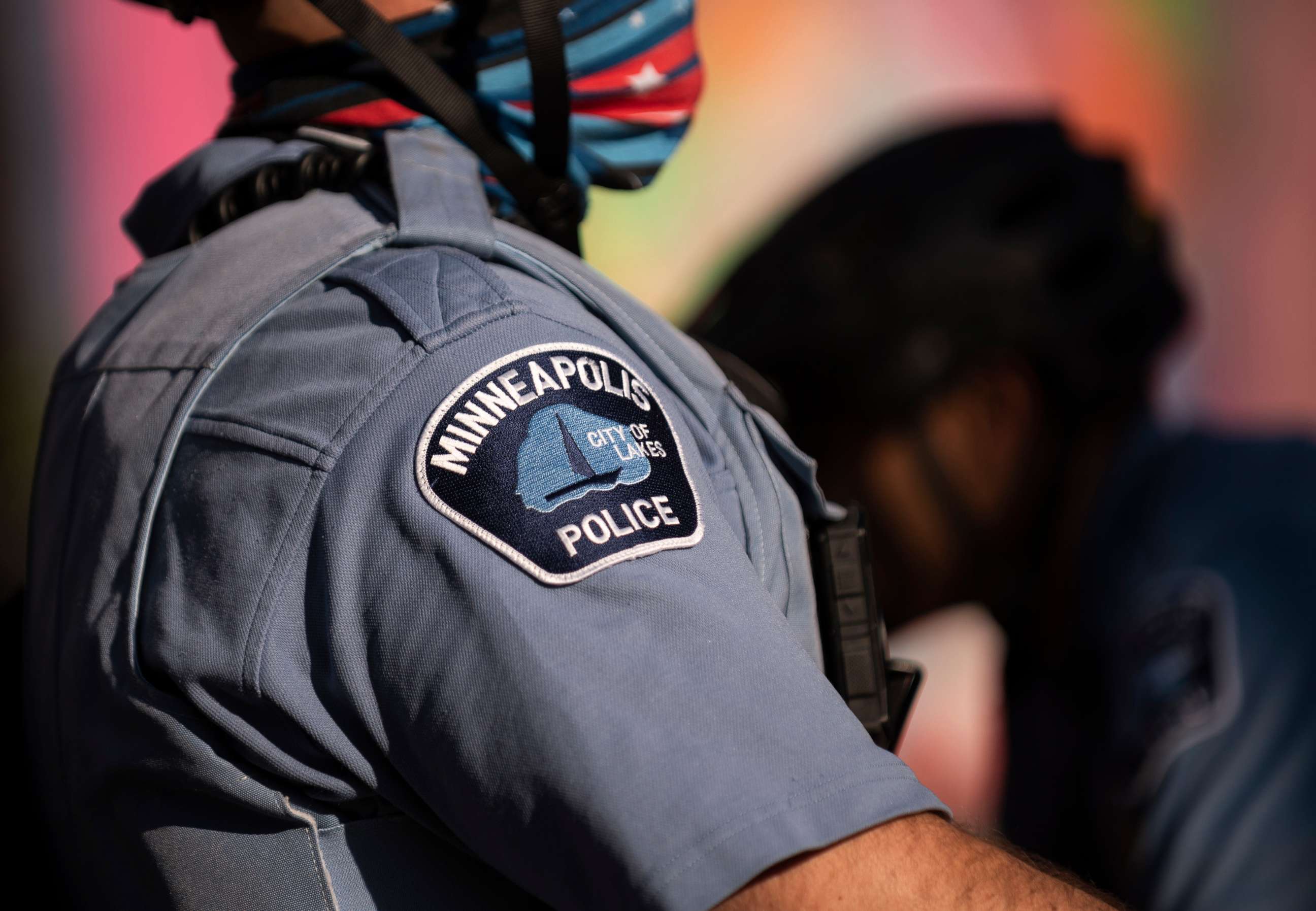 PHOTO: Members of the Minneapolis Police Department monitor a protest, June 11, 2020, in Minneapolis.