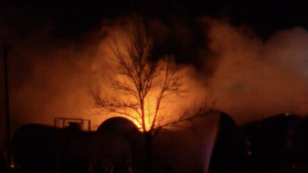Evacuations underway after freight train derails and catches fire in Minnesota