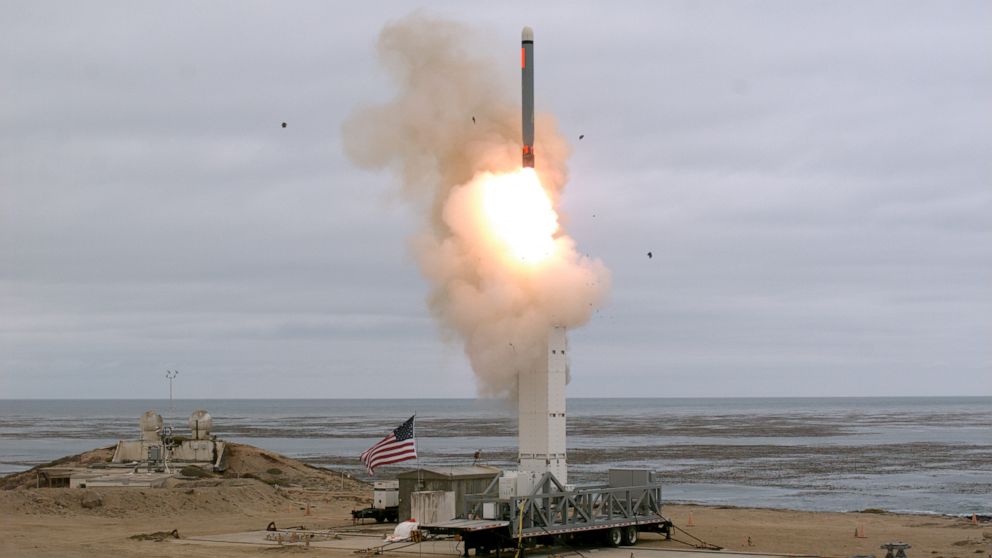 PHOTO: On Aug. 18, at 2:30 p.m. the Defense Department conducted a flight test of a conventionally configured ground-launched cruise missile at San Nicolas Island, Calif.
