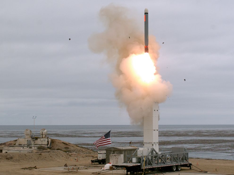 PHOTO: On Aug. 18, at 2:30 p.m. the Defense Department conducted a flight test of a conventionally configured ground-launched cruise missile at San Nicolas Island, Calif.