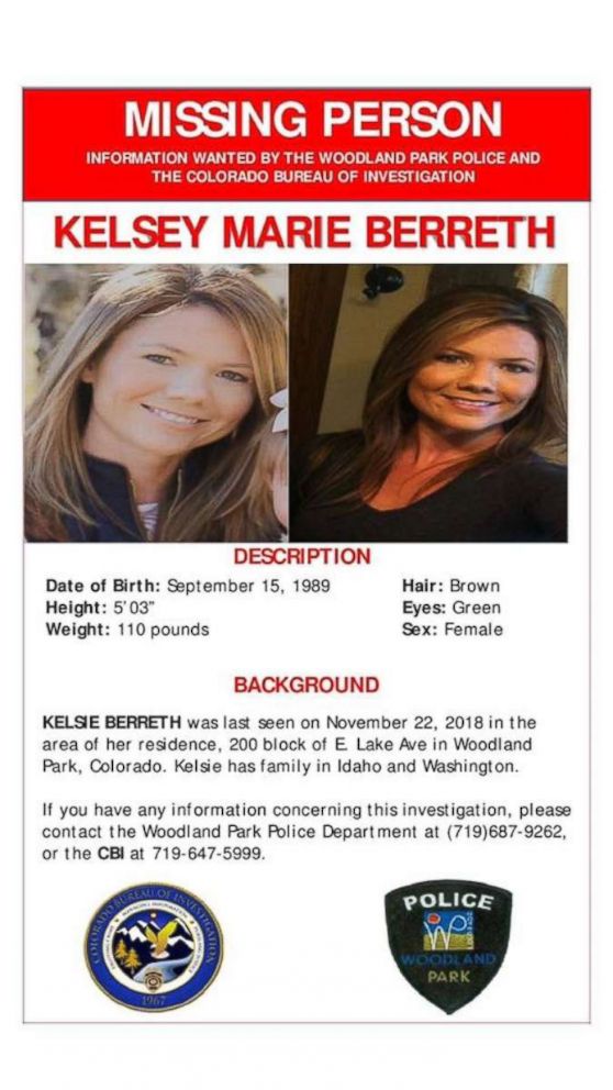 PHOTO: A missing person poster for Kelsey Berreth.