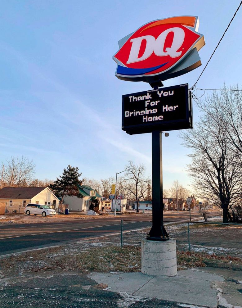 PHOTO: A thank you sign is displayed after Jayme Closs, a missing Wisconsin teenager was found alive more than three months after she disappeared, Jan. 11, 2019 in Barron, Wis.