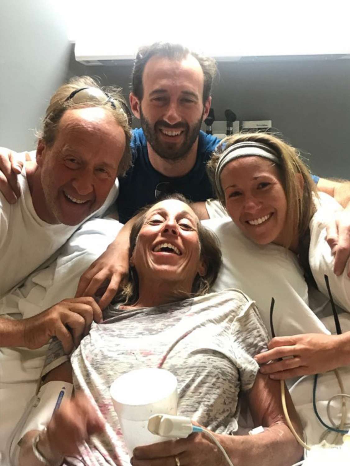 PHOTO: Sheryl Powell, 60, of Huntington Beach, is surrounded by her family in a hospital on July 15, 2019, after going missing for four days in California.