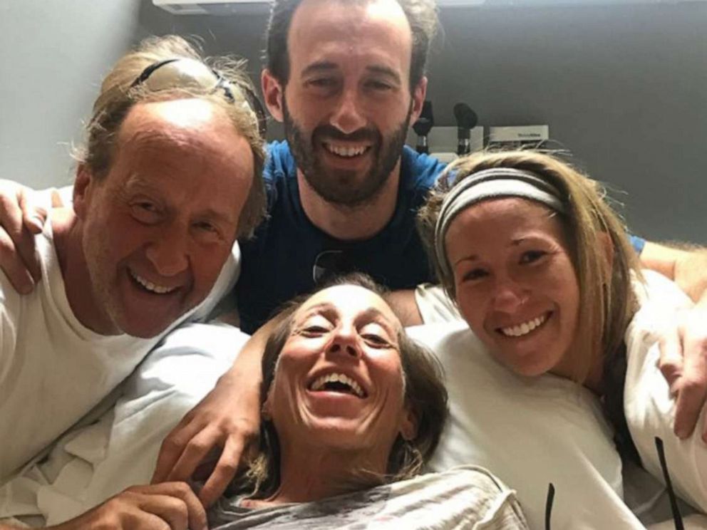 PHOTO: Sheryl Powell, 60, of Huntington Beach, is surrounded by her family in a hospital on July 15, 2019, after going missing for four days in California.