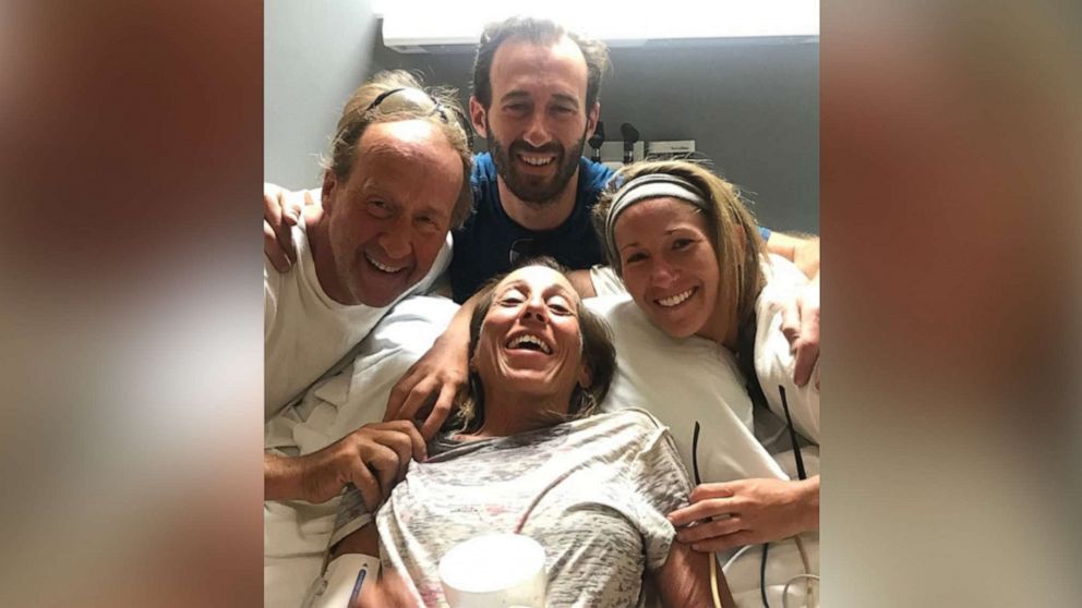 PHOTO: Sheryl Powell, 60, of Huntington Beach, is surrounded by her family in a hospital on July 15, 2019, after going missing for four days in California.