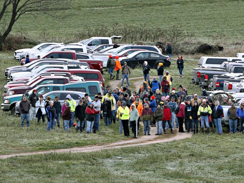 PHOTO: Hundreds of volunteers gather, Oct. 23, 2018, in Barron, Wis., to assist in the search for Jayme Closs, a missing teenage Wisconsin girl, whose parents were killed in the familys home. 