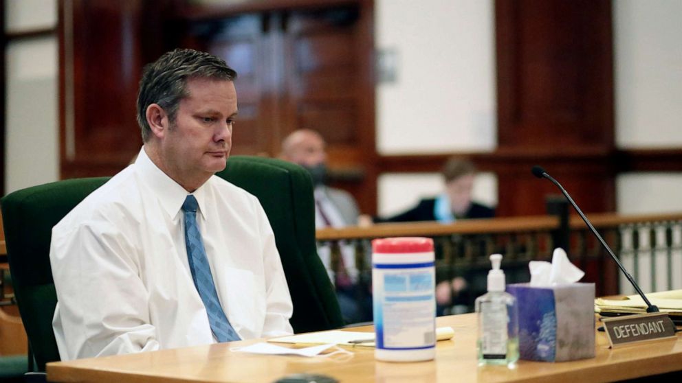 PHOTO: In this Aug. 3, 2020, file photo, Chad Daybell listens during his preliminary hearing in St. Anthony, Idaho.