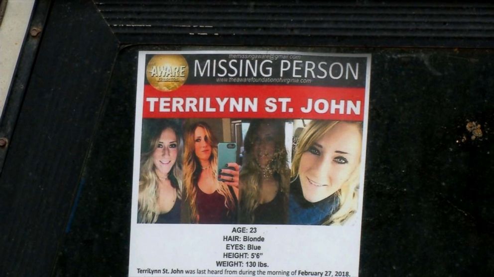 TerriLynn St. John, 23, was reported missing Feb. 27, 2018, when she didn't show up for work, according to officials. 