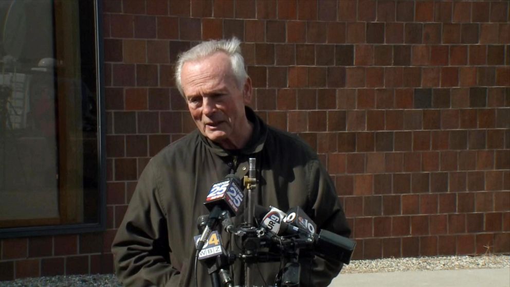PHOTO: Fred Murray, the father of Maura Murray, who was 21 at the time she went missing in 2004, speaks at a press conference outside the Grafton County Superior Court in Haverhill, N.H., April 3, 2019.