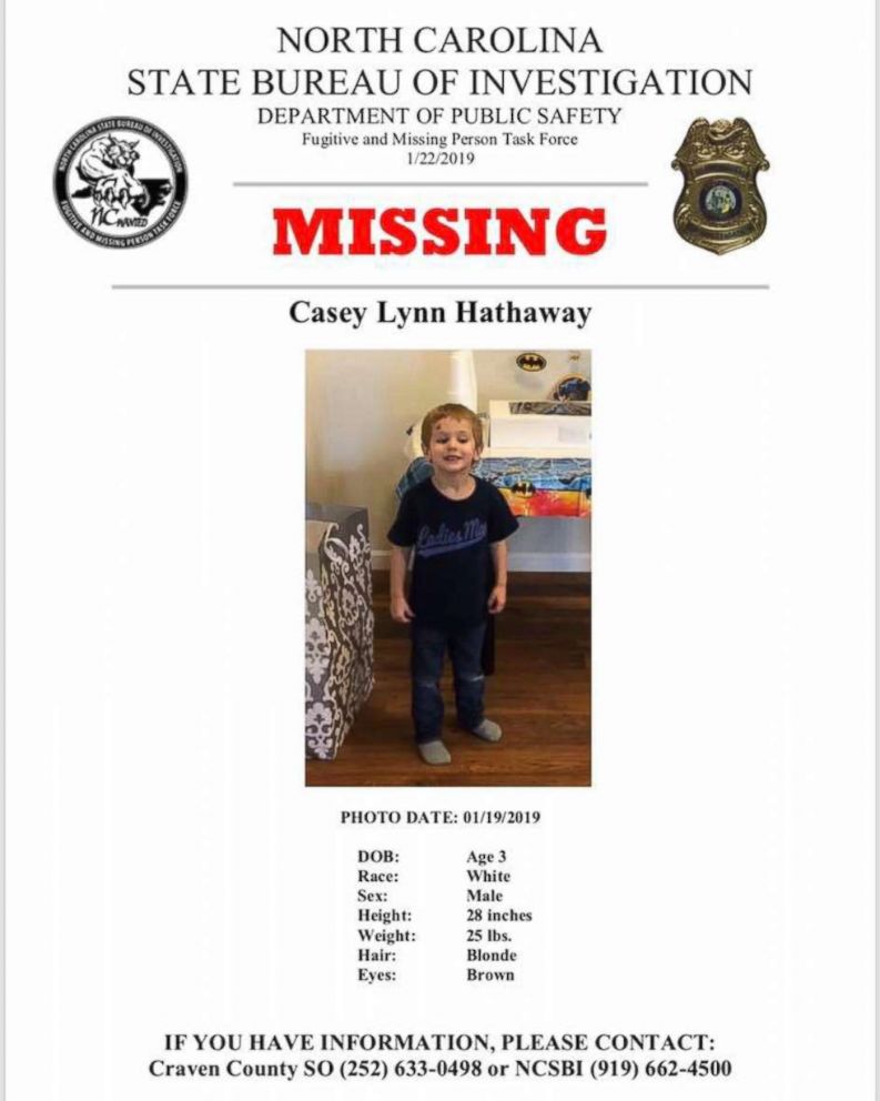 PHOTO: Authorities are searching Casey Lynn Hathaway, a missing 3-year-old boy.