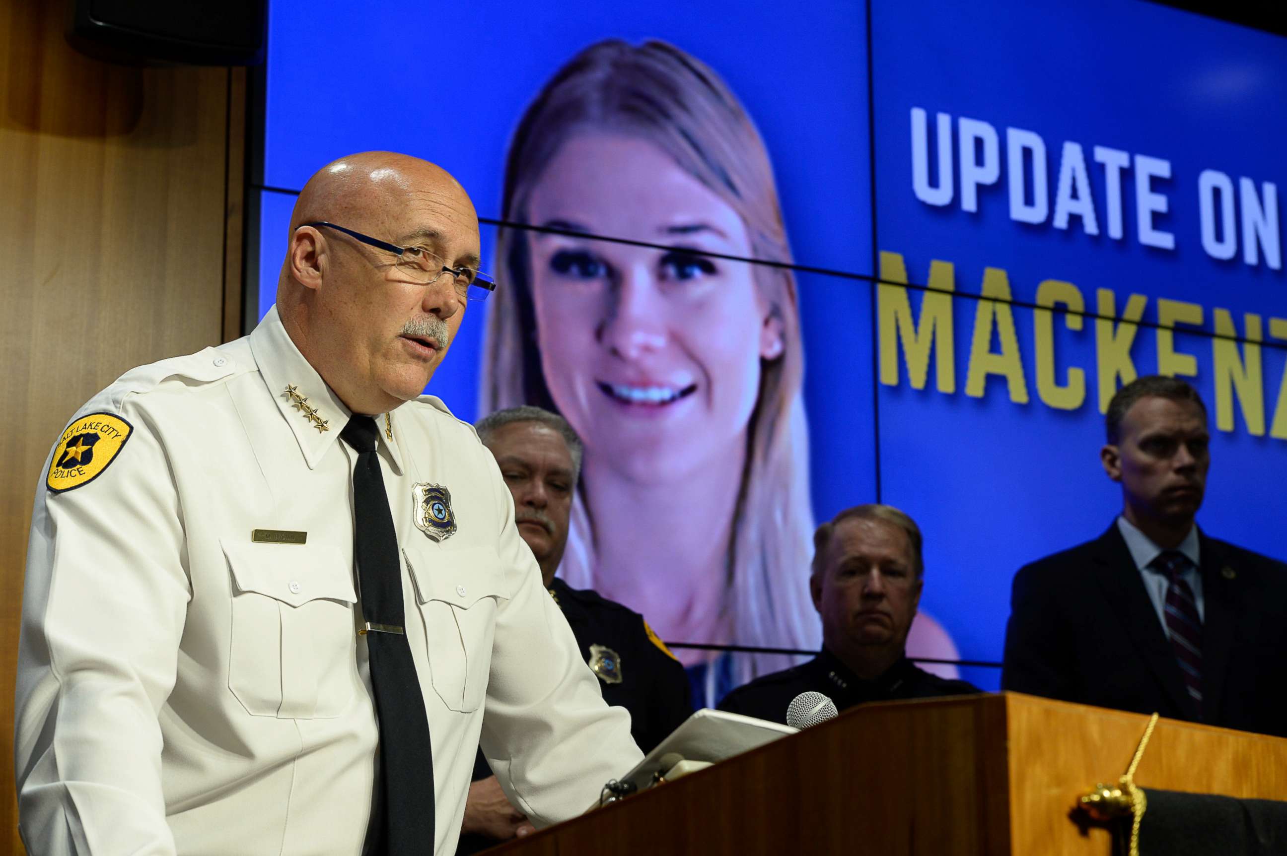 PHOTO: Salt Lake City Police Chief Mike Brown holds a news conference on Friday, June 28, 2019 in Salt Lake City.