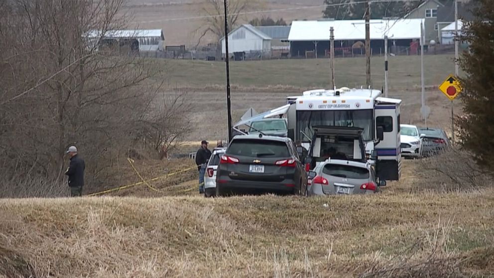 PHOTO: Authorities at the scene where the remains of 10-year-old Breasia Terrell, missing since last July, were found in late March 2021 in Iowa.