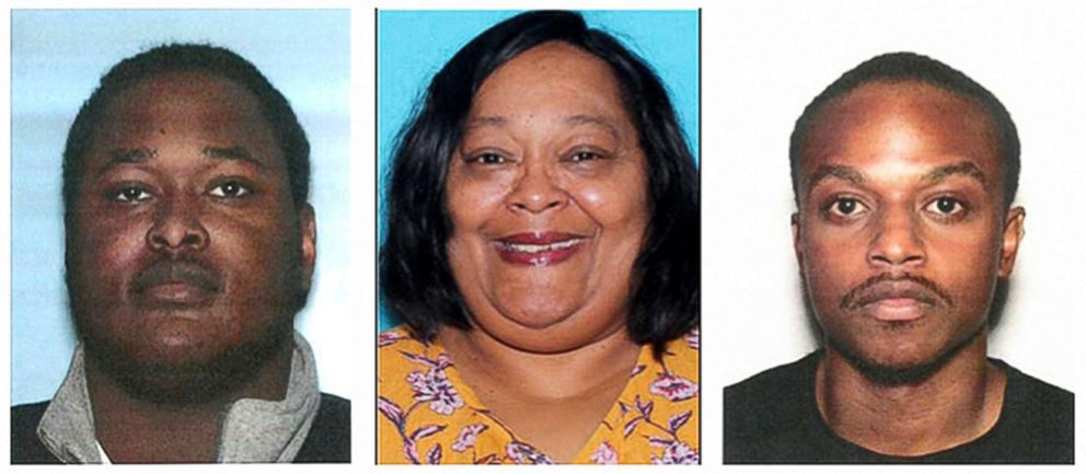 PHOTO: This undated image released by the Gwinnett County Police, shows from left, Lee Earnest Longmire, Yvonne Longmire and Maurice Ford in Georgia.