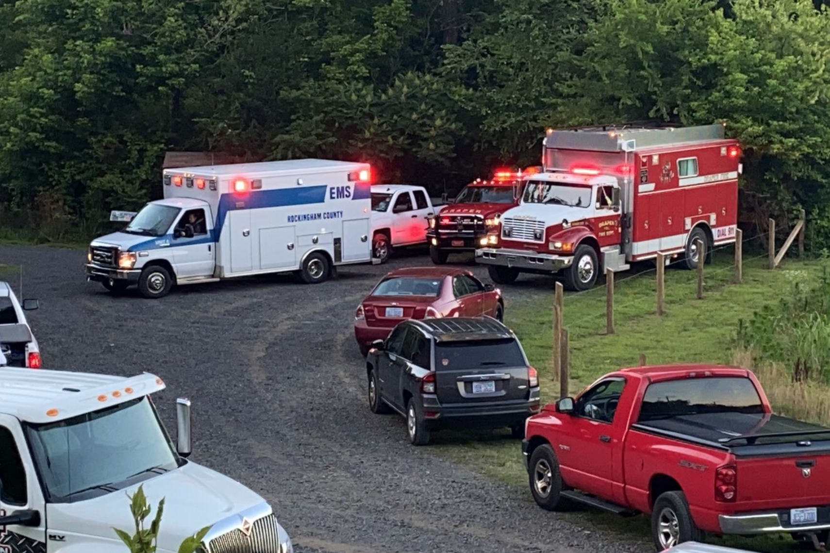PHOTO: Rescue officials search for a group of tubers who went over a steep dam on the Dan River in Rockingham County, N.C., on June 17, 2021. At least three people were killed.