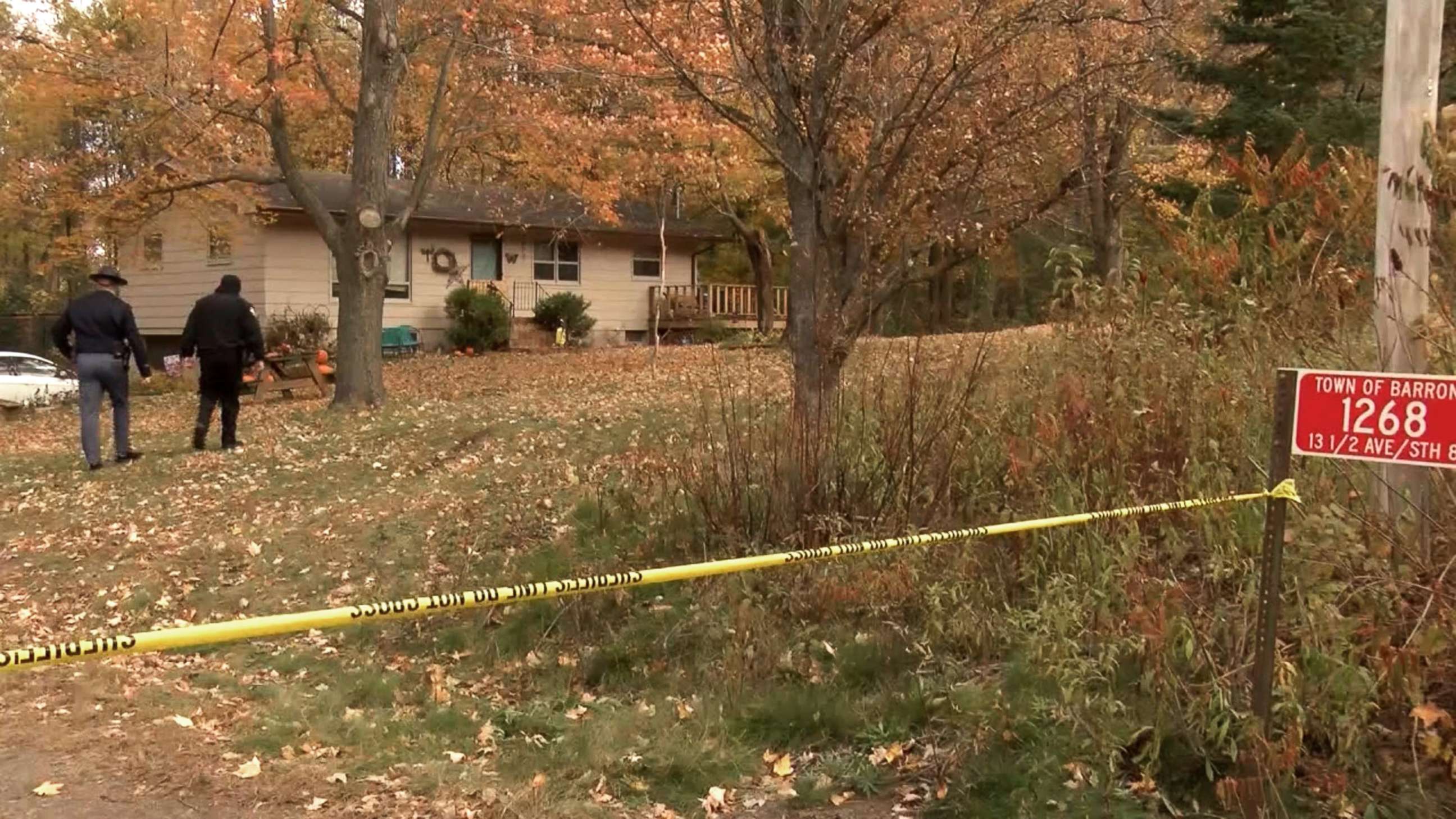 PHOTO: Authorities search the home of James and Denise Closs, found dead in Barron, Wis.