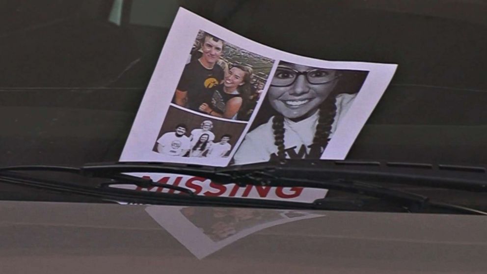 PHOTO: A missing person flyer for University of Iowa student Mollie Tibbetts. 