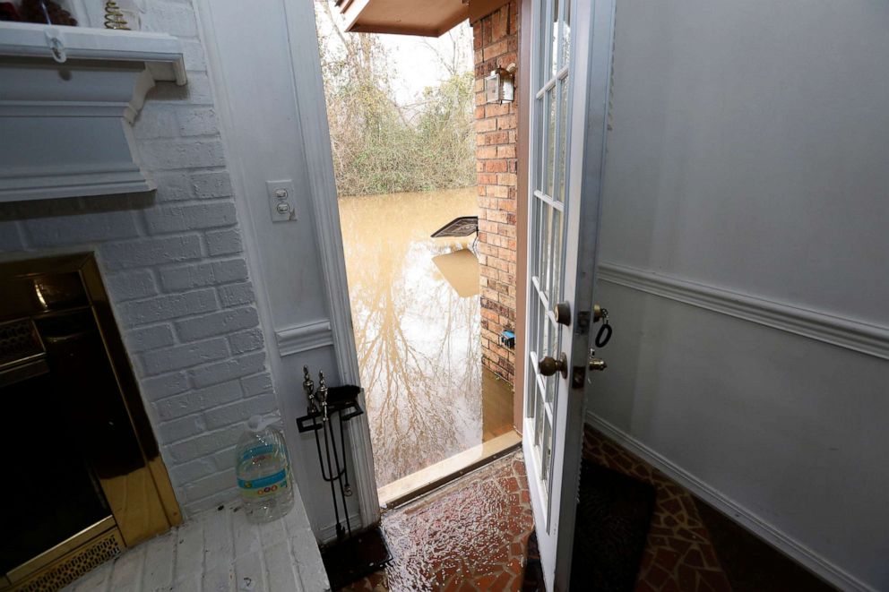 PHOTO: Water from the Pearl River enters this northeast Jackson, Miss., home, Sunday, Feb. 16, 2020.